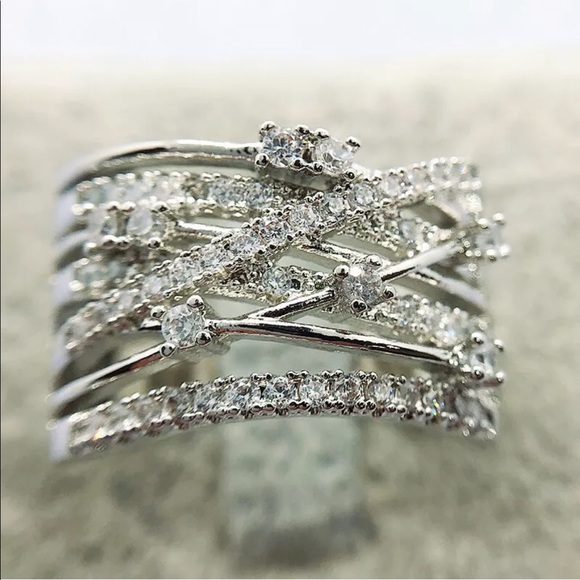 ♡New s925 silver white round diamonds women’s ring - Picture 7 of 8